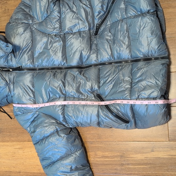 Steve Madden Silver Quilted Puffer Jacket Parka Faux Fur Lined NWT - Picture 12 of 15